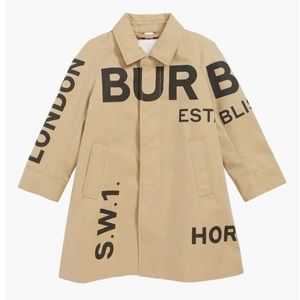 Burberry Horseferry Print Cotton Gabardine Car Coat for Petite / Kids
